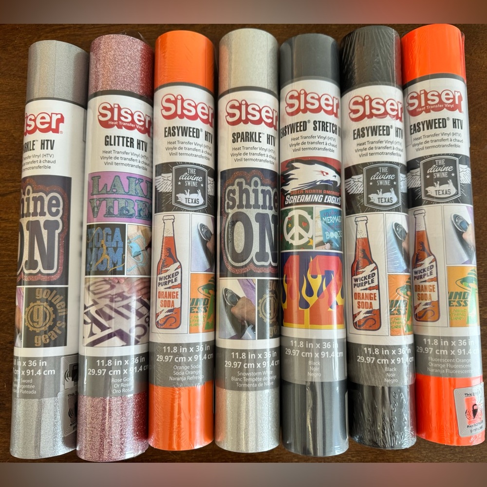 NWT, Lot of 7, Siser HTV heat transfer crafting vinyl, Cricut, heat press